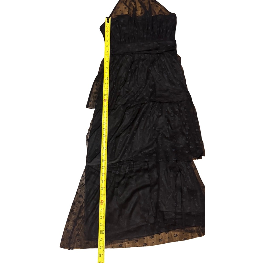 Lulus Black Floral Mesh Halter Midi Dress Tiered Party Cocktail NWT - Picture 6 of 8